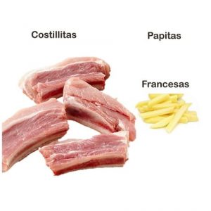 Castillitas de cerdo con papas a la francesa a domicilio