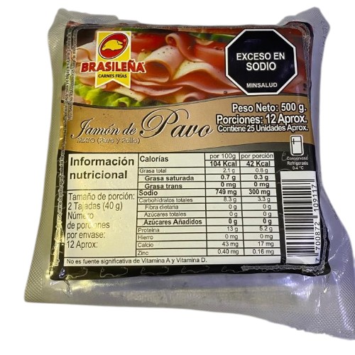 Jamon de pavo Brasileña x 500 gr
