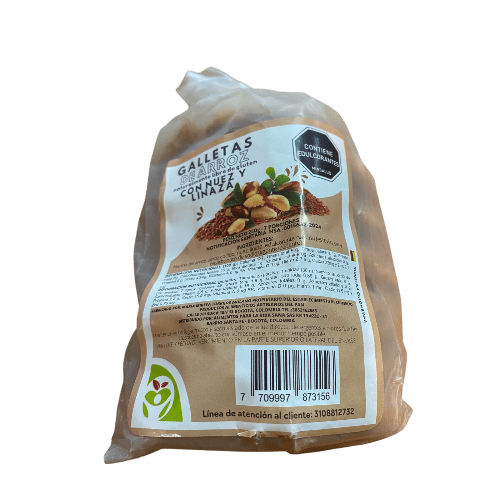 Galletas De Arroz Con Nuez Y Linaza alimentos artesanos del pan x 250 gr