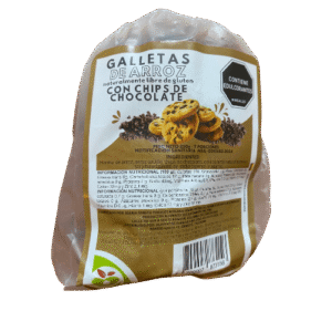 Galletas de arroz con chips de chocolate alimentos artesanos del pan x 250gr