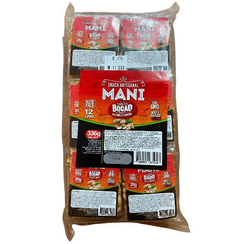 Barra artesanal de Mani 12 unidades Santo bocao x 336 gr